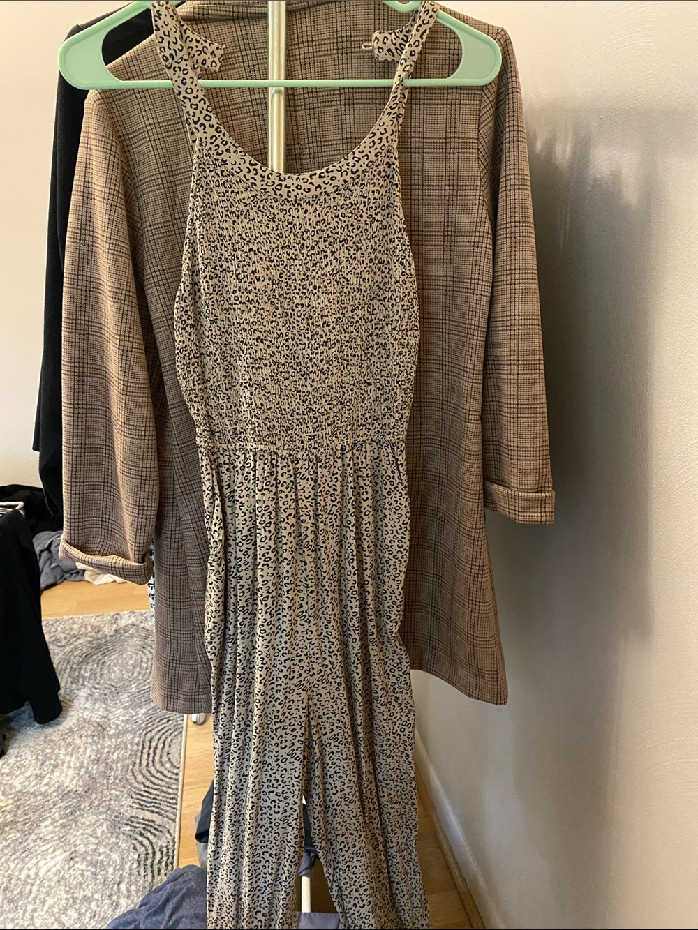 Jessica Simpson Beige Leopard Print Jumpsuit